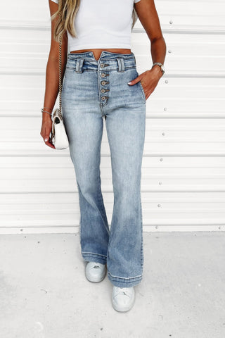 (PREORDER) KANCAN Meredith High Rise Flare Jeans - Simply Me Boutique