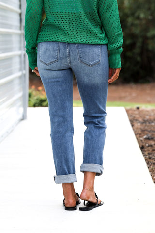 (PREORDER) KANCAN Noelle Mid Rise Straight Leg Jeans - Simply Me Boutique