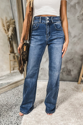 (PREORDER) KANCAN Onyx High Rise Wide Flare Jeans - Simply Me Boutique