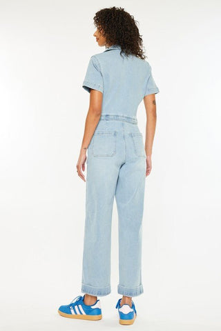 (PREORDER) KANCAN Penelope Light Wash Denim Overalls Jumpsuit - Simply Me Boutique