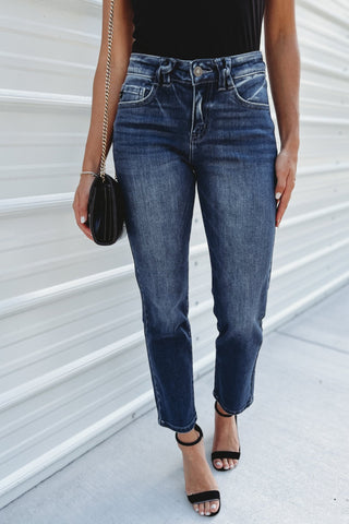 (PREORDER) KANCAN Quinn Mid Rise Slim Straight Jean - Simply Me Boutique