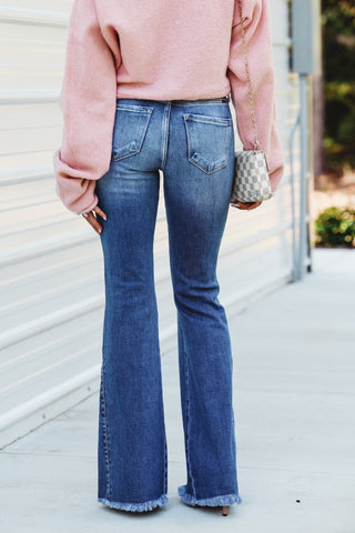 (PREORDER) KanCan Ruby High Rise Flare Jeans - Simply Me Boutique
