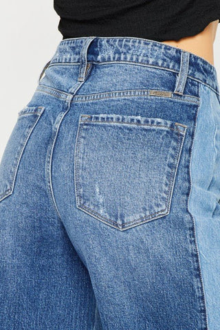 (PREORDER) KANCAN Scottie High Rise Two Tone Wide Leg Jeans - Simply Me Boutique