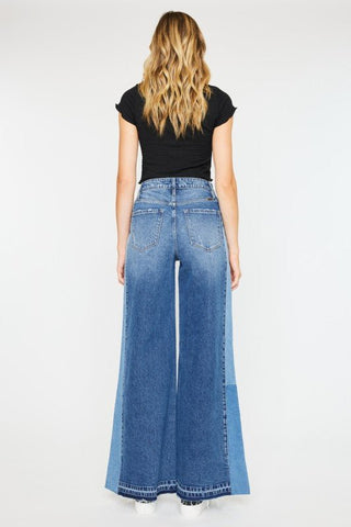 (PREORDER) KANCAN Scottie High Rise Two Tone Wide Leg Jeans - Simply Me Boutique