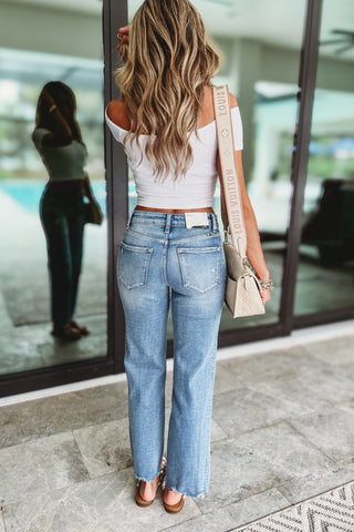 (PREORDER) KANCAN Sonia Mid Rise Straight Jeans - Simply Me Boutique