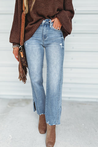(PREORDER) KANCAN Sonia Mid Rise Straight Jeans - Simply Me Boutique