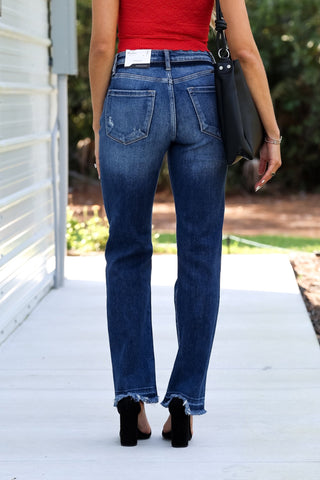 (PREORDER) KANCAN Sutton High Rise Slim Straight Jeans - Simply Me Boutique