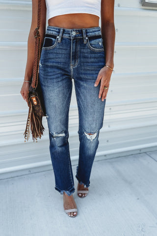 (PREORDER) KANCAN Sutton High Rise Slim Straight Jeans - Simply Me Boutique
