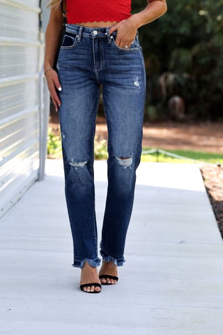 (PREORDER) KANCAN Sutton High Rise Slim Straight Jeans - Simply Me Boutique