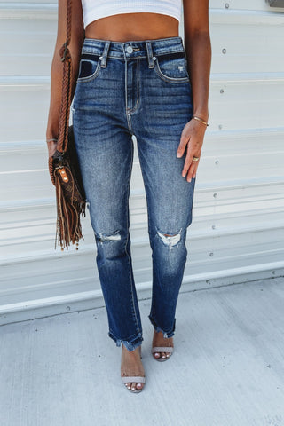 (PREORDER) KANCAN Sutton High Rise Slim Straight Jeans - Simply Me Boutique