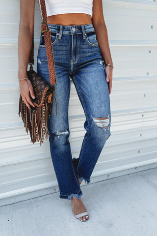 (PREORDER) KANCAN Sutton High Rise Slim Straight Jeans - Simply Me Boutique