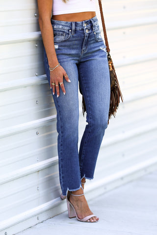 (PREORDER) KANCAN Wren High Rise Slim Straight Leg Jeans - Simply Me Boutique