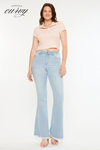 (PREORDER SHIPS 10 DAYS) KANCAN Andi High Rise Curvy Flare Jeans (Light Wash) - Simply Me Boutique