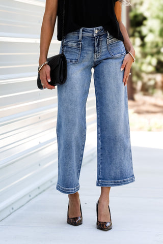 (PREORDER SHIPS 10 DAYS) KANCAN Aspen Mid Rise Crop Jeans - Simply Me Boutique