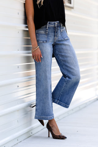 (PREORDER SHIPS 10 DAYS) KANCAN Aspen Mid Rise Crop Jeans - Simply Me Boutique
