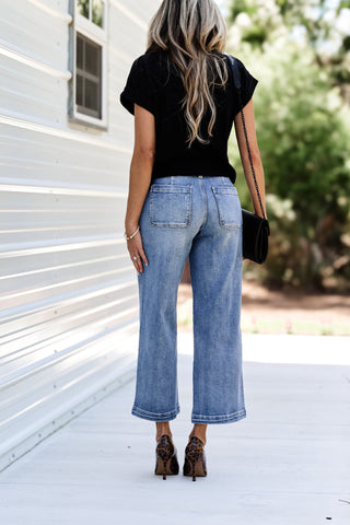 (PREORDER SHIPS 10 DAYS) KANCAN Aspen Mid Rise Crop Jeans - Simply Me Boutique