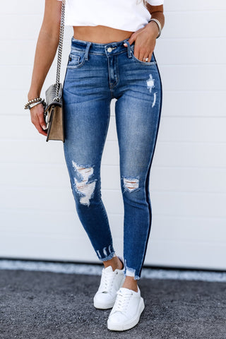 (PREORDER SHIPS 10 days) KANCAN Macy Mid Rise Ankle Skinny Jeans - Simply Me Boutique