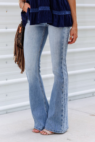 (PREORDER SHIPS 10 DAYS) Kancan Olivia Paisley Mid Rise Jeans - Simply Me Boutique