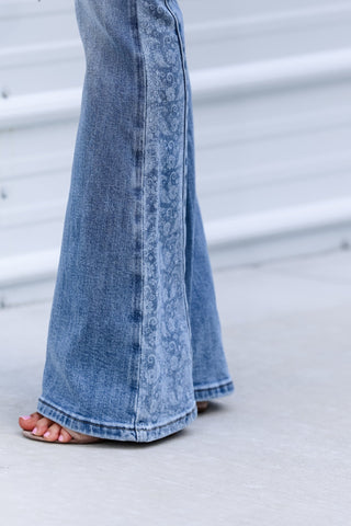 (PREORDER SHIPS 10 DAYS) Kancan Olivia Paisley Mid Rise Jeans - Simply Me Boutique