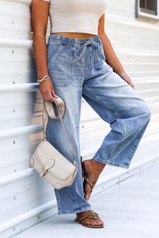 (PREORDER SHIPS 10 DAYS) KANCAN Starlet High Rise Barrel Jeans - Simply Me Boutique