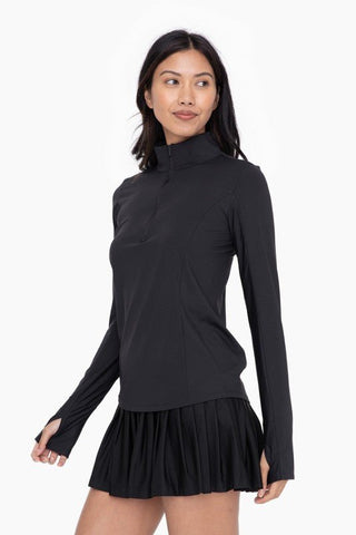 Queen of the Court Mock Neck Half Zip Active Top - Simply Me Boutique