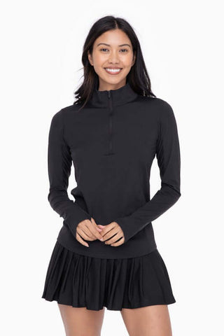 Queen of the Court Mock Neck Half Zip Active Top - Simply Me Boutique