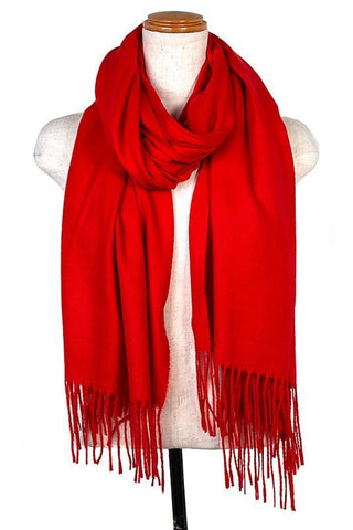 Red Fringe Pashmina Fringe Scarf - Simply Me Boutique