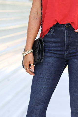 Red Office Basic V Neck Sleeveless Top - Simply Me Boutique