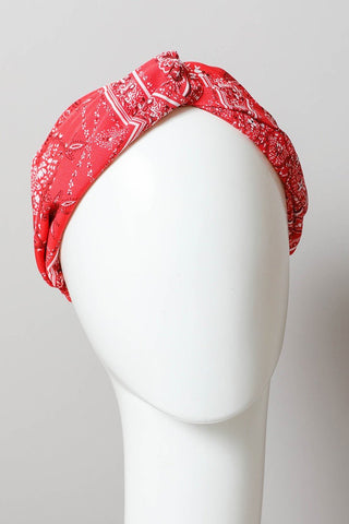 Red Paisley Twist Headband - Simply Me Boutique