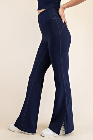 Reset Ready NAVY Ribbed Flare Leggings - Simply Me Boutique