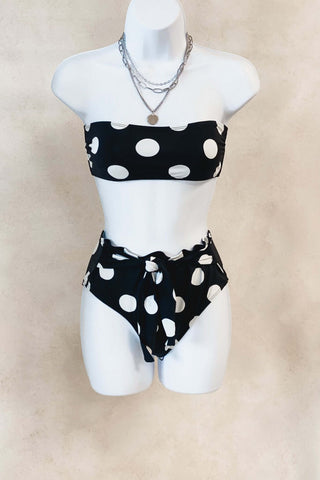 Retro Bandeau Polka Dot Bikini Set - Simply Me Boutique