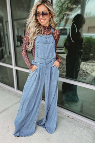 Retro Vibes Oversized Wide Leg Overalls - Simply Me Boutique