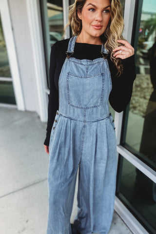 Retro Vibes Oversized Wide Leg Overalls - Simply Me Boutique