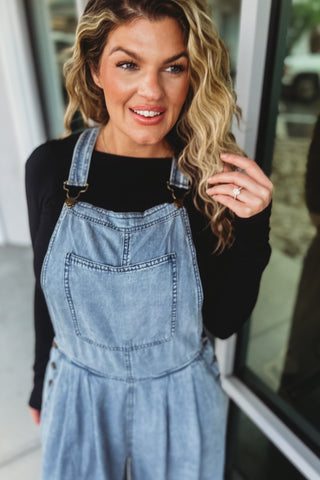 Retro Vibes Oversized Wide Leg Overalls - Simply Me Boutique