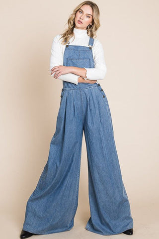 Retro Vibes Oversized Wide Leg Overalls - Simply Me Boutique