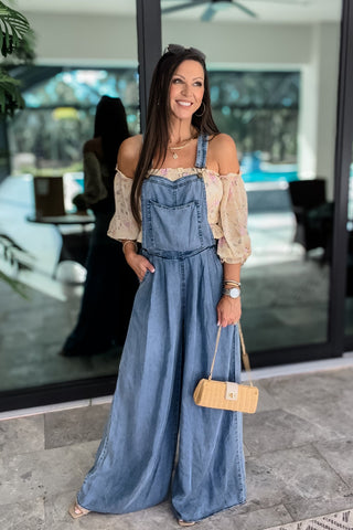 Retro Vibes Wide Leg Overalls Jumpsuit - Simply Me Boutique