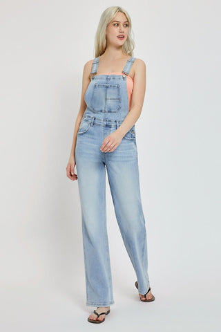 RISEN Brooklyn Light Wash Overalls - Simply Me Boutique