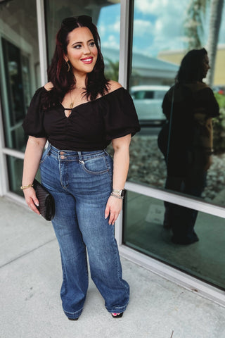 RISEN Hazel Wide Leg Tummy Control Jeans - Simply Me Boutique