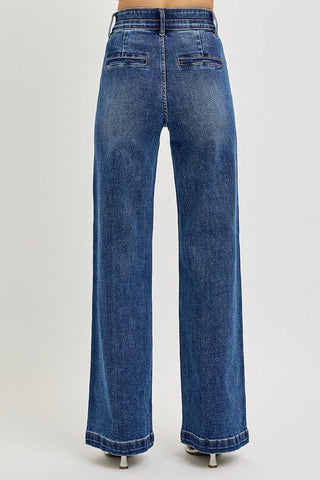 RISEN Hazel Wide Leg Tummy Control Jeans - Simply Me Boutique