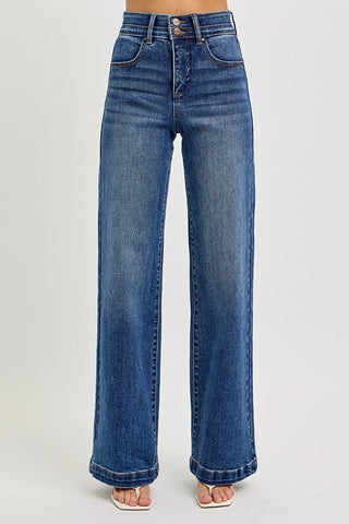 RISEN Hazel Wide Leg Tummy Control Jeans - Simply Me Boutique