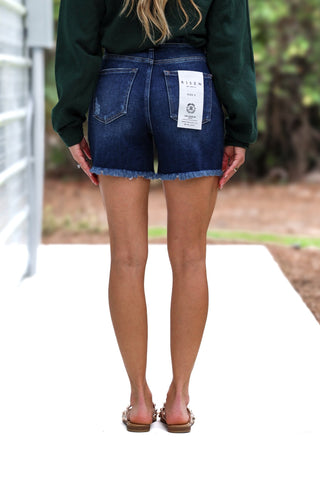 Risen Jess High Rise Dark Wash Jean Shorts - Simply Me Boutique