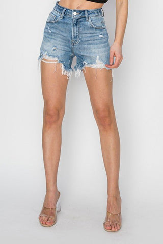 RISEN Sloane High Rise Denim Shorts - Simply Me Boutique