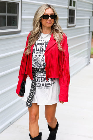 Rock Fest Oversized Graphic Shirt Dress - Simply Me Boutique