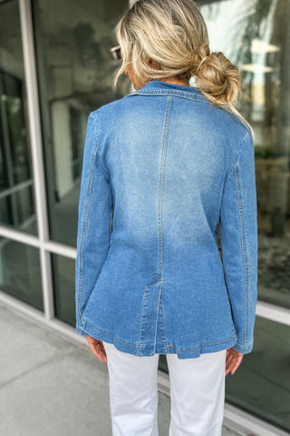 Rodeo Glam Denim Blue Blazer - Simply Me Boutique