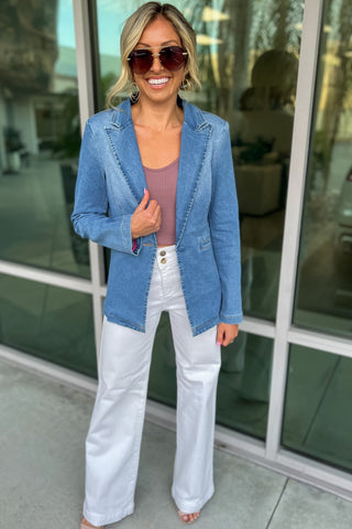 Rodeo Glam Denim Blue Blazer - Simply Me Boutique