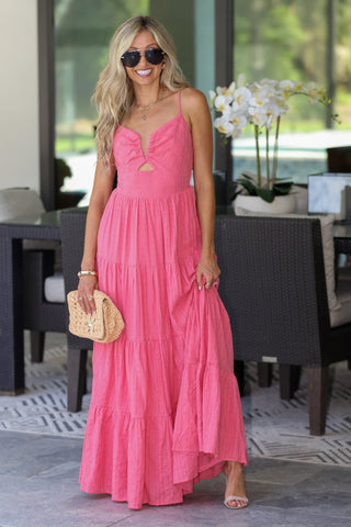 Rosé Kisses Maxi Dress - Simply Me Boutique