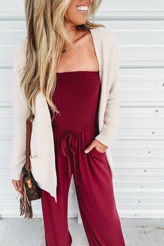 Rumor Going Round Smocked Jumpsuit - Simply Me Boutique
