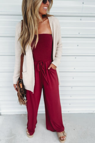 Rumor Going Round Smocked Jumpsuit - Simply Me Boutique