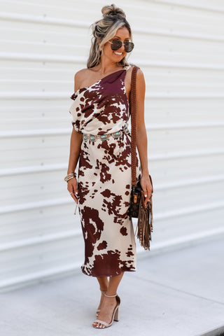 Rustic Charm Satin Ruched Midi Dress - Simply Me Boutique
