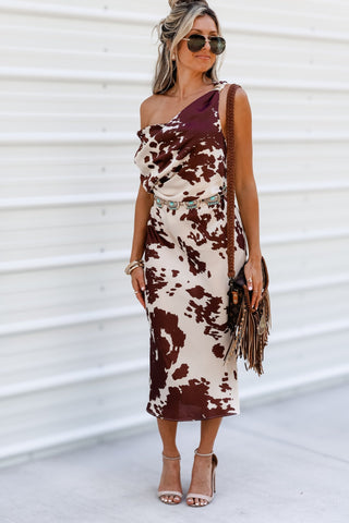 Rustic Charm Satin Ruched Midi Dress - Simply Me Boutique